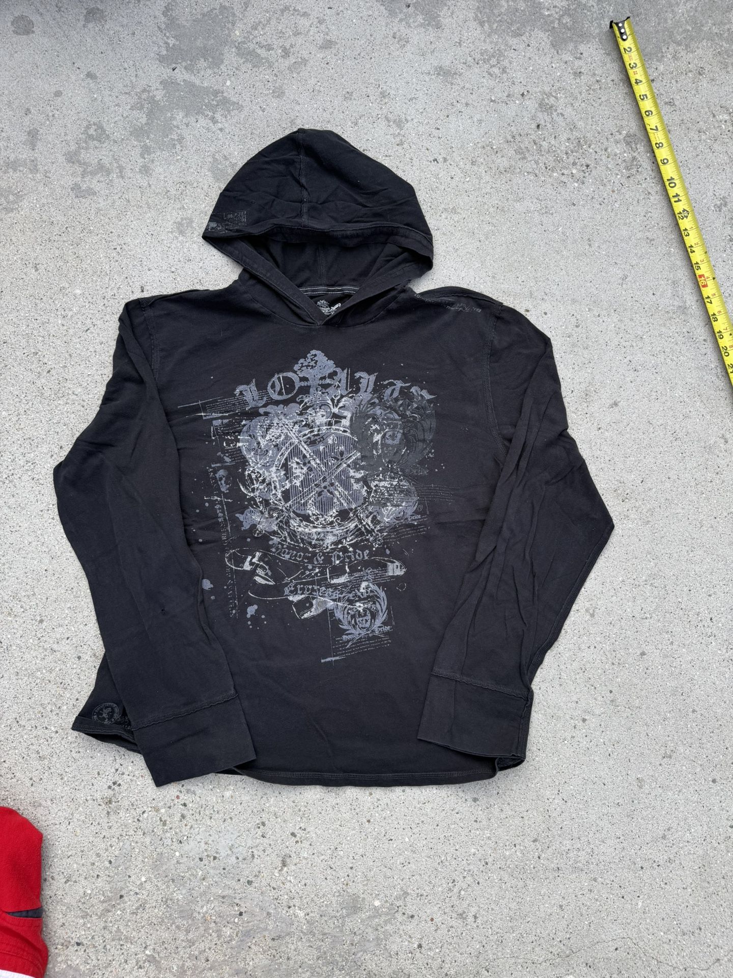 Black Express hoodie with multi-coloured design size XL
