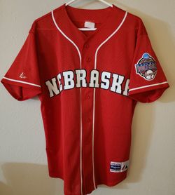 NCAA Nebraska Cornhuskers Stitched Jersey With 2005 College World Series Patch Brand Majestic Size Medium