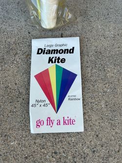 NEW Diamond Rainbow Kite 45”x45” Vintage Rare Beach Park Toy
