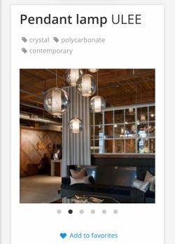 3 Viso contemporary ULEE pendant lamp by VISO ULEE pendant  with a crystal-like central pillar