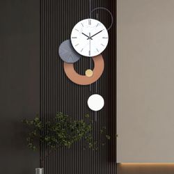 Decorative Wall Clocks for Living Room, Large Modern Metal Clocks Battery Operated Wall Art for Home Big Silent Clock Wall Decor for Living Room/Bedro