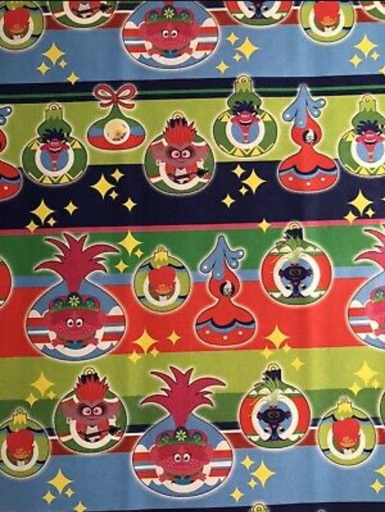 Dreamworks TROLLS Christmas Birthday Wrapping Paper 20 Sq Ft - 2 rolls for gift wrapping

