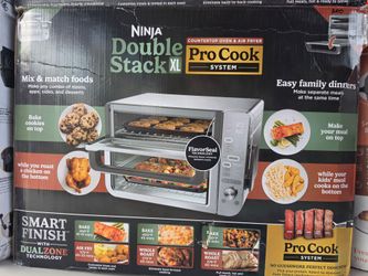 Ninja Double Stack XL Countertop Oven and Air Fryer with SmartFinish & DualZone Technology DCT601: Stainless Steel, Convection Bake, Air Fry390