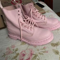 Dr martens pink Lace Up Boots