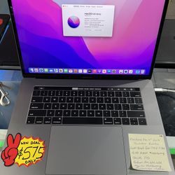 MacBook Pro 2016 15” Touch Bar Retina Intel Quad-Core i7 6th Gen@ 2.7GHz,16gb Ram, 512GB SSD, macOS Monterey. Microsoft Office Comes with Charger. Bra