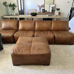 Leather Sectional Sofa With Ottoman 