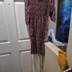 Black And Red Floral Dress