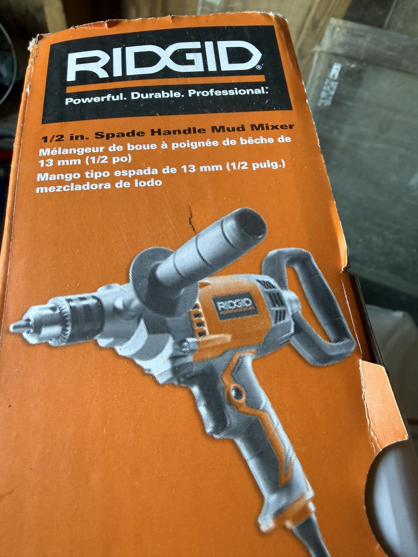 Rigid 1/2 Inch Spade Mud Mixer