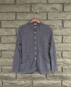 Bobi Blue Women’s Utility Jacket with Curved Pockets (Read Description)