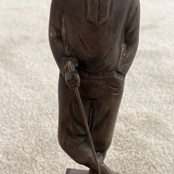 Vintage Golfer Statue 13” Bronze Tone Golf Sculpture Figurine 2.4 lbs