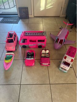 Barbie car, boat, ambulance, plane, jeep, suv, bus *** great condition ***