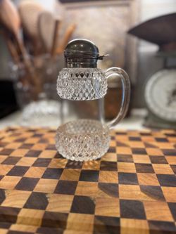 Vintage 7” Crystal Syrup Dispenser