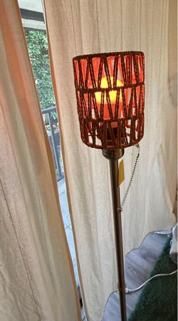Floor Lamp with Woven Shade