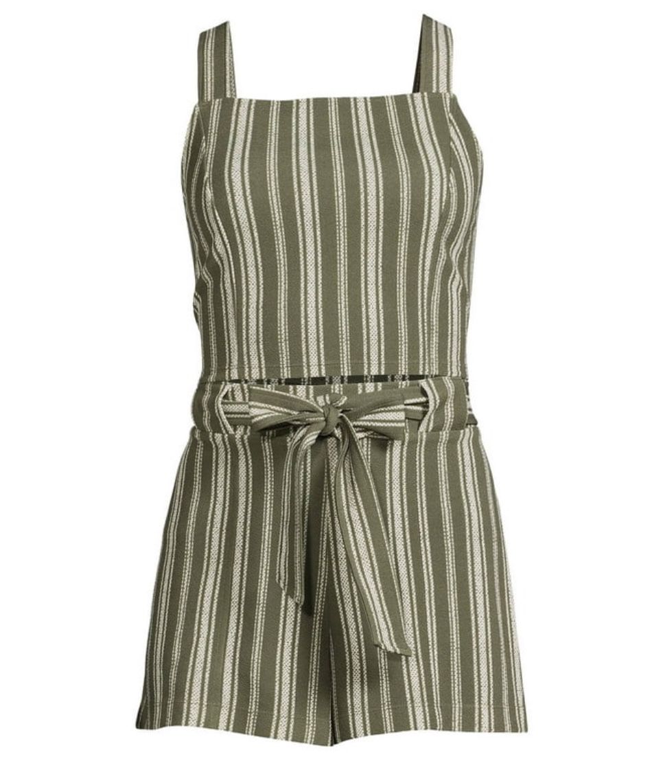 GREEN STRIPED 2 PIECE OUTFIT SET - SIZE XL 