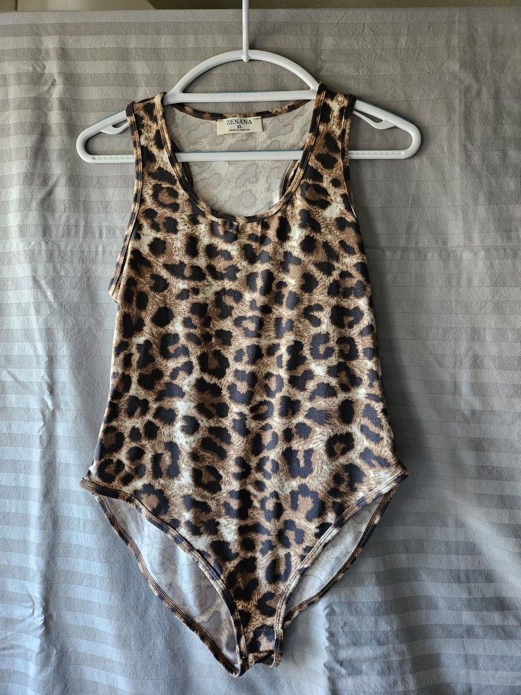 Zenana Leopard Print Bodysuit