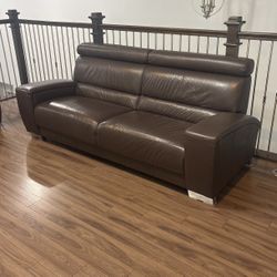 German 100% Leather Couch And Loveseat