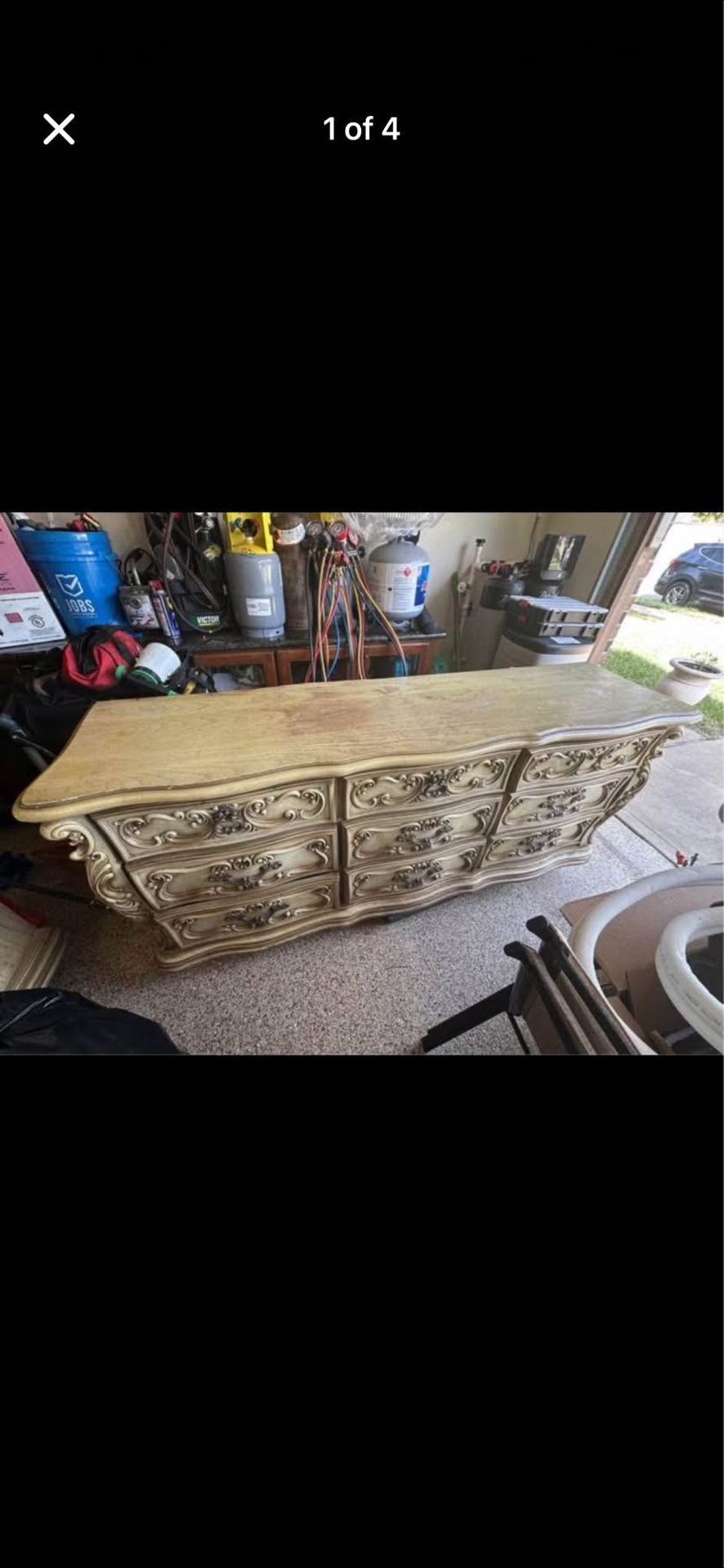 Antique Wood Dresser Set
