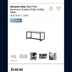 Pick Up- Hampton Bay Coffee Table Outdoor Or Indoor - 