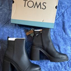 Toms Womens Rya Leather Round Toe Ankle Boots Size 10