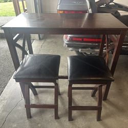 Dark stained wood breakfast bar furniture