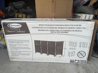 Suncast Resin Wicker Outdoor Screen Enclosure