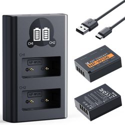 K&F Concept 1300mAh NP-W126 NP-W126S Battery and Charger for Fujifilm XM5
