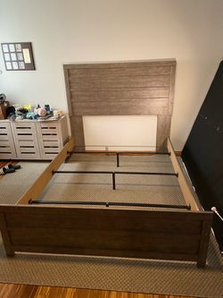 Wood Bed Frame with Headboard and Footboard