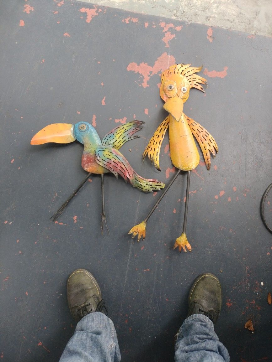 Metal Birds Yard Decore