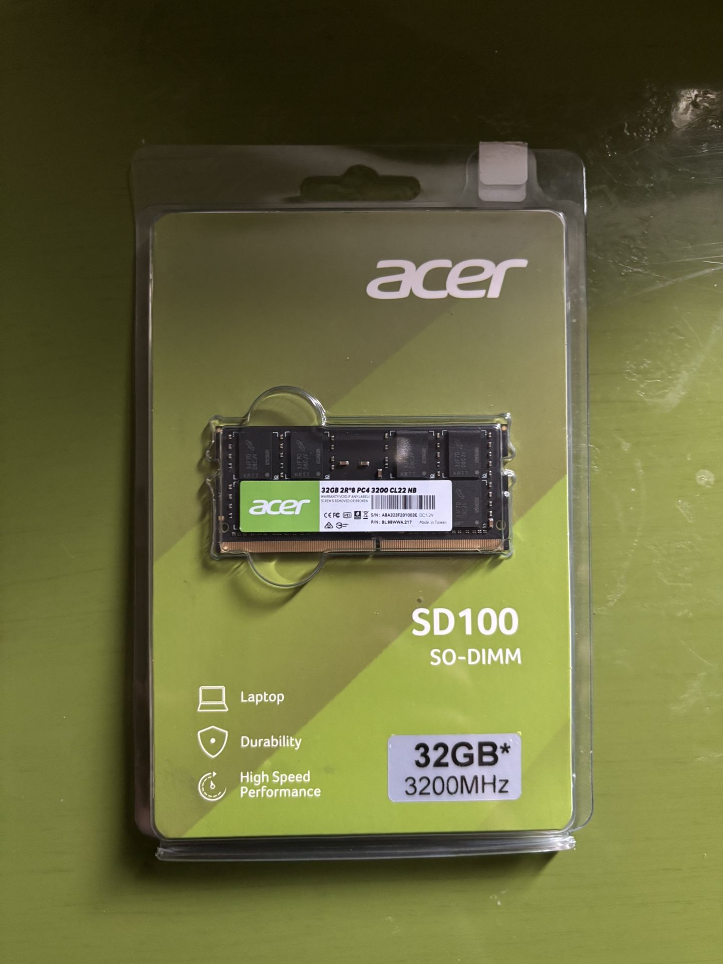 Acer SD100 32gb Laptop Ram