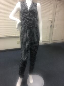 Popsugar Black & White Polka Dot, Short-Sleeve Jumper - Medium