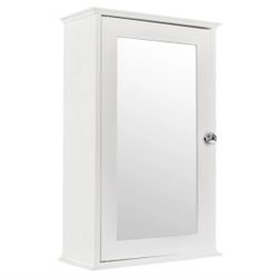 Bathroom Medicine Wall Cabinet with Mirror Storage W/ 2 Adjustable Shelves White