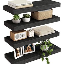 Floating Shelves for Wall, Wall Mounted Rustic Wood Shelves for Bathroom, Living Room, Bedroom and Kitchen, Wall Shelves for Storage,Books,Room Decor 