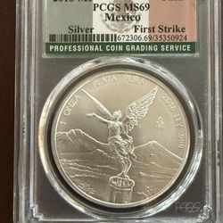 2018-mo 1oz PCGS MS69 Mexico Libertad Silver Coin 