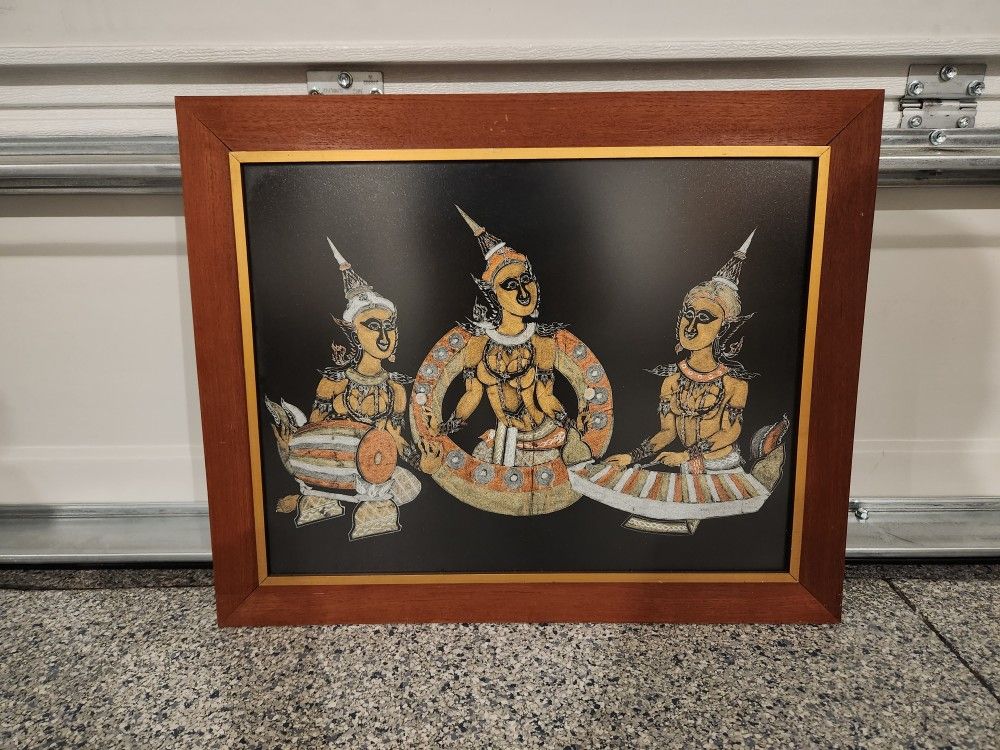 Vintage Southeast Asia Silk Paintings