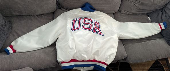 vintage white Artex United States Olympic Training Center San Diego snap-front jacket XL