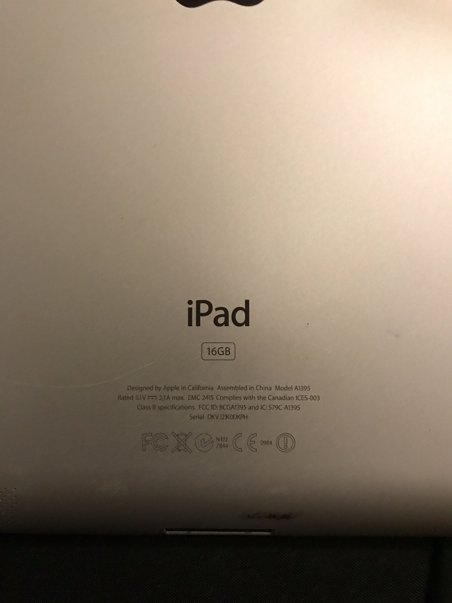 iPad 2 (16GB) w/ charger