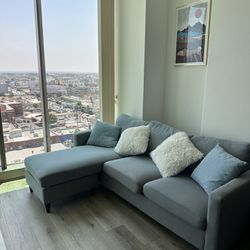 L-shaped Sofa, Blue Sleeper Sofa, Versatile Sectional
