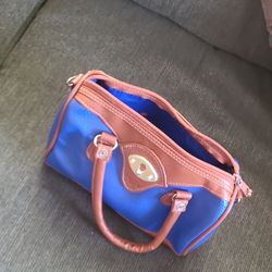 Royal connection Blue and Brown Mini Satchel Handbag