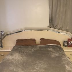 Beige Queen Bedroom Set With Out Mattress 