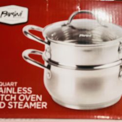 STAINLESS  DUTCH OVEN AND STEAMER NEW