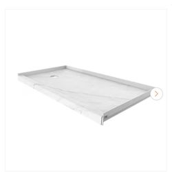 30 in. L x 60 in. W Single Threshold Alcove Shower Pan Base with Left Hand Drain in Oyster