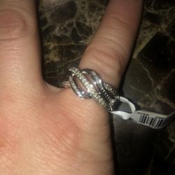 0.25CTWB Sterling silver diamond ring