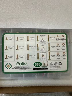 Three new boxes of FOLIV 566Pcs Heavy Duty Bolts and Nuts Assortment Kit, Grade 8 Hex Screws Bolts Nuts Kit