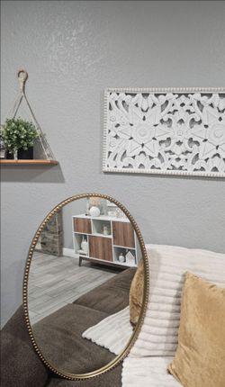 Gold-colored decorative wall mirror/Cash Only