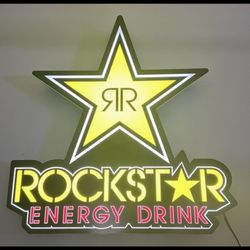 Brand New Rockstar Energy Drink Bar Sign LED (Big Sign)