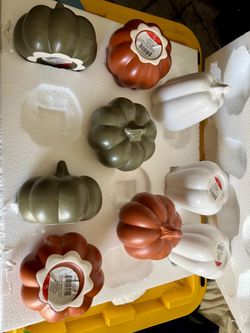 Ceramic Decorative Fall Pumpkins Set of 9