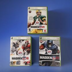 Y2K Madden NFL 07, 09 & 10 Bundle – Xbox 360 Lot of 3 EA Sports Games Tested CIB