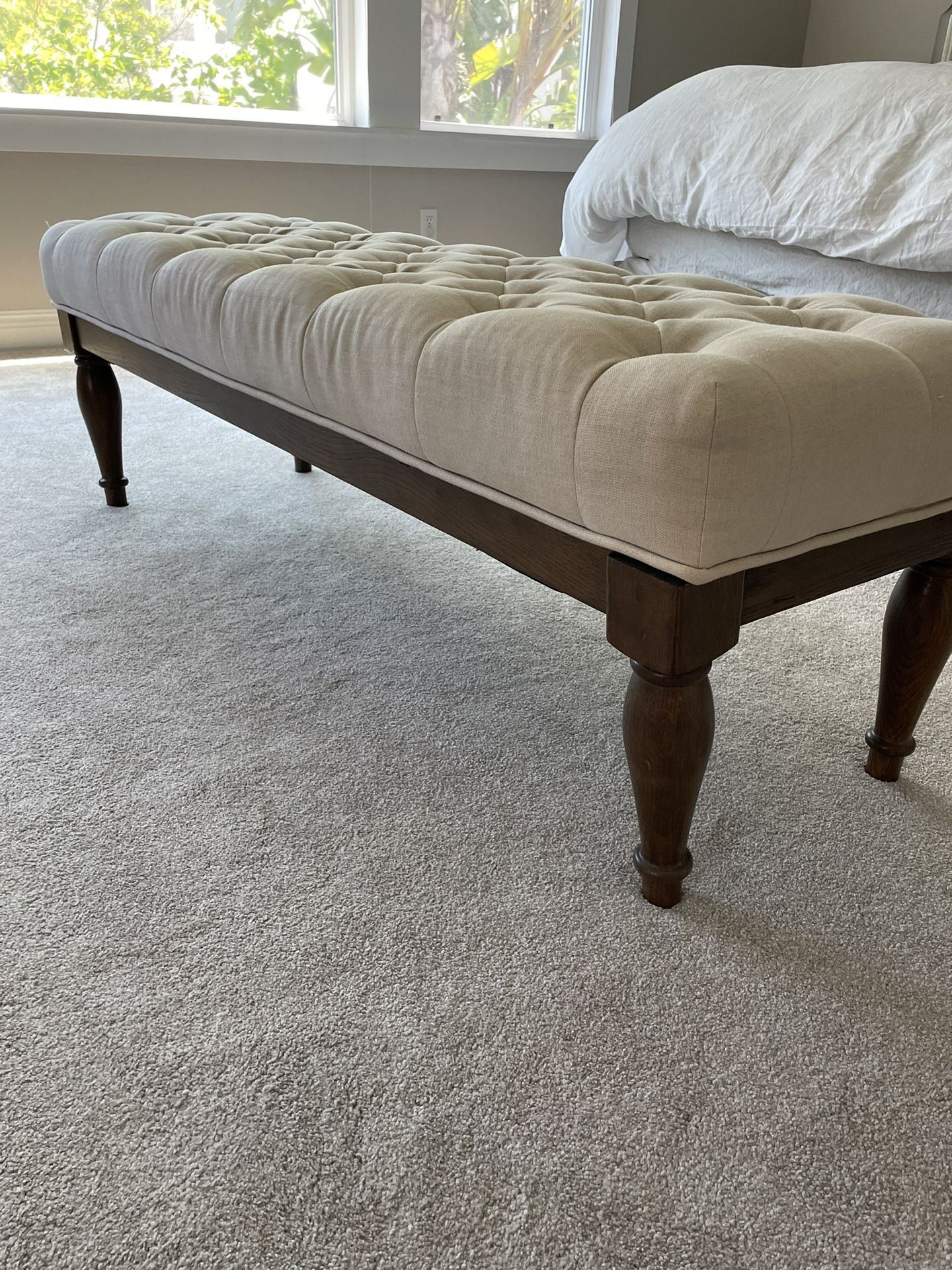 Pottery Barn Tufted Upholstered Bench