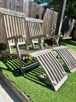 Pair Of Teak Steamer Chairs