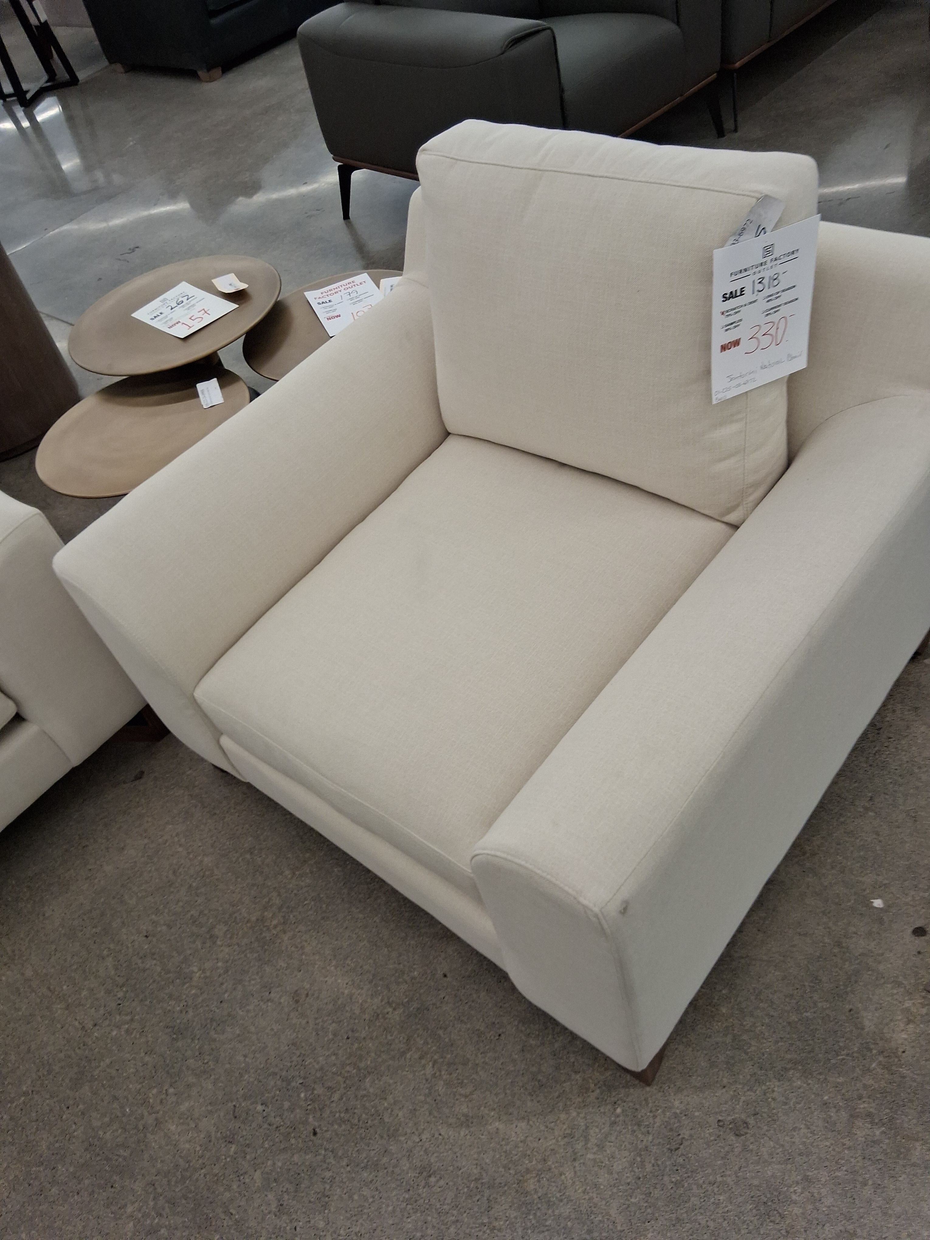 GORGEOUS RECYLED CREAM FABRIC SOFA, LOVE, AND CHAIR SET 3 Pcs